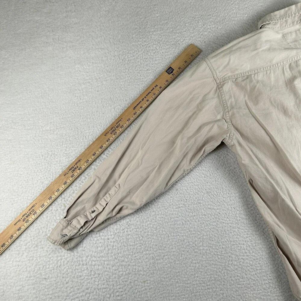 Vintage Levi's Shirt Mens Large Khaki Beige Button Down Long Sleeve Pocket